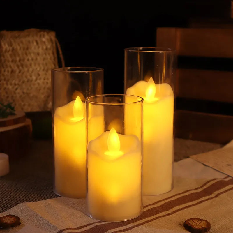 Set aus 6 LED flammenlosen elektrischen Kerzen: Flackernde batteriebetriebene Fake Teelichter aus Acrylglas - Perfekt für Hochzeiten und Weihnachtsdekoration