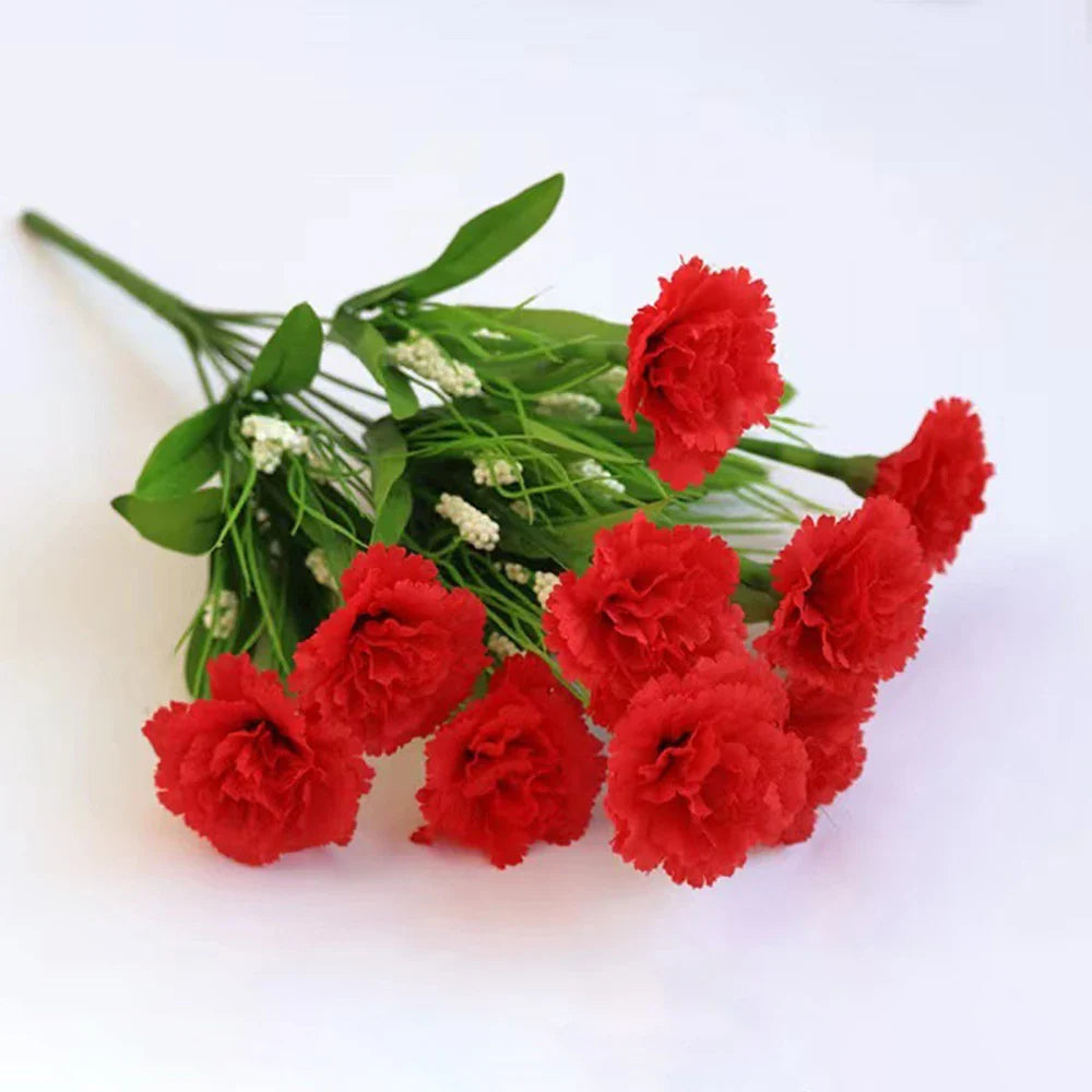 Frendorf | 1 Bouquet Künstliche Nelke - UV-beständige Seidenblumen für Zuhause, Party, Hochzeitsdekoration, kein Verblassen, für den Außenbereich