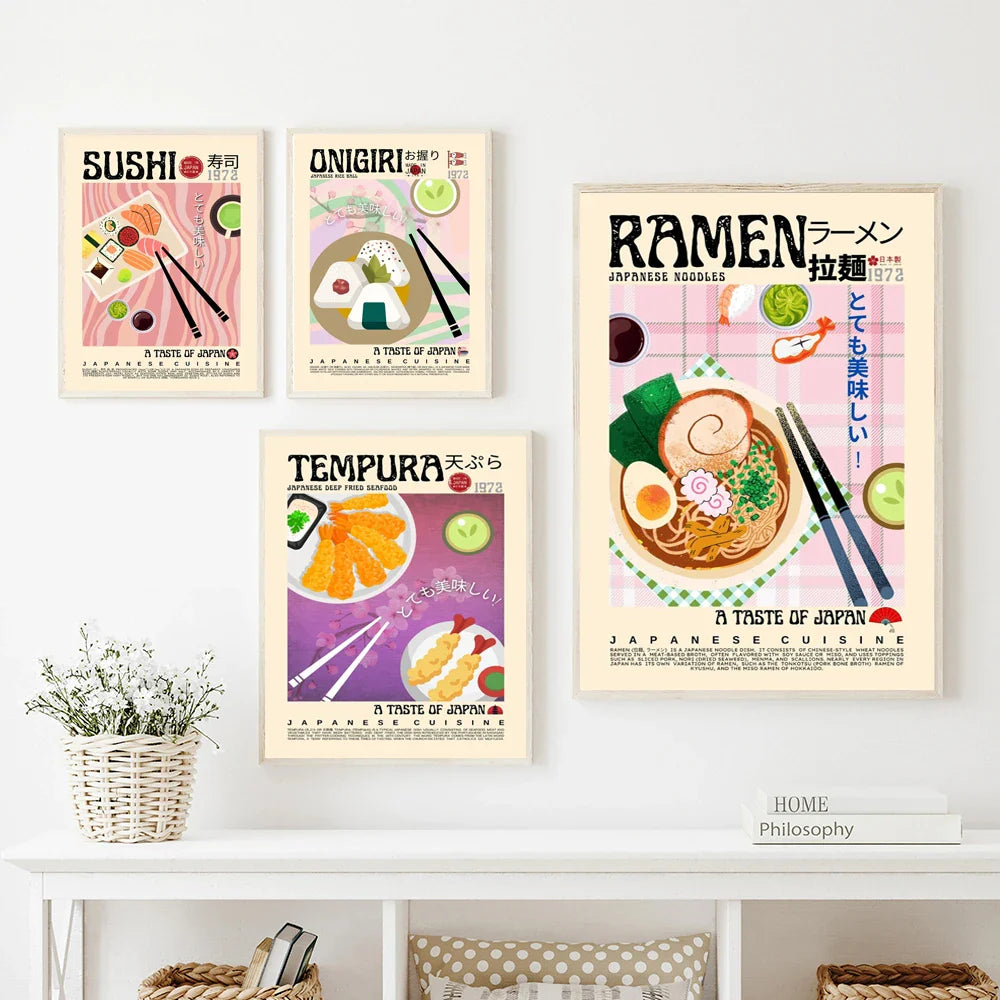 Japanische Retro Lebensmittelposter