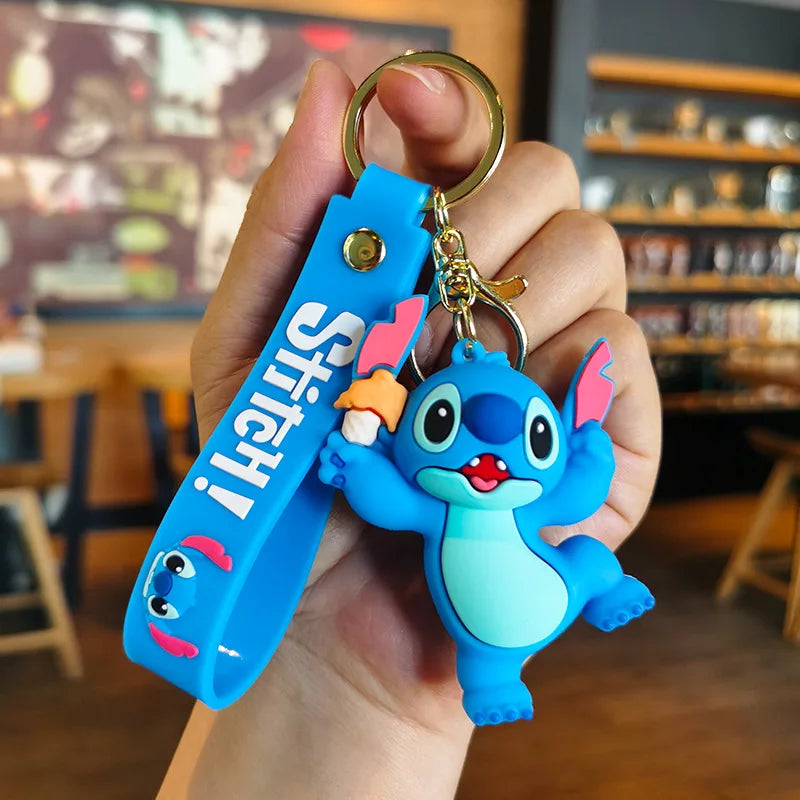 Anime Disney Schlüsselanhänger - Süßer Mickey Mouse, Minnie, Lilo und Stitch Cartoon Schlüsselring, Ornament und Autoanhänger, Perfekte Geschenke für Kinder