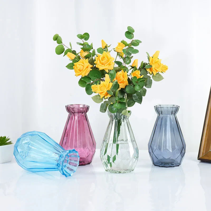 Transparente einfache Glas-Blumenvase, kleine frische Blumentopf, Aufbewahrungsflasche, Zuhause, Wohnzimmer, Dekoration, Ornamente, Blumenarrangement