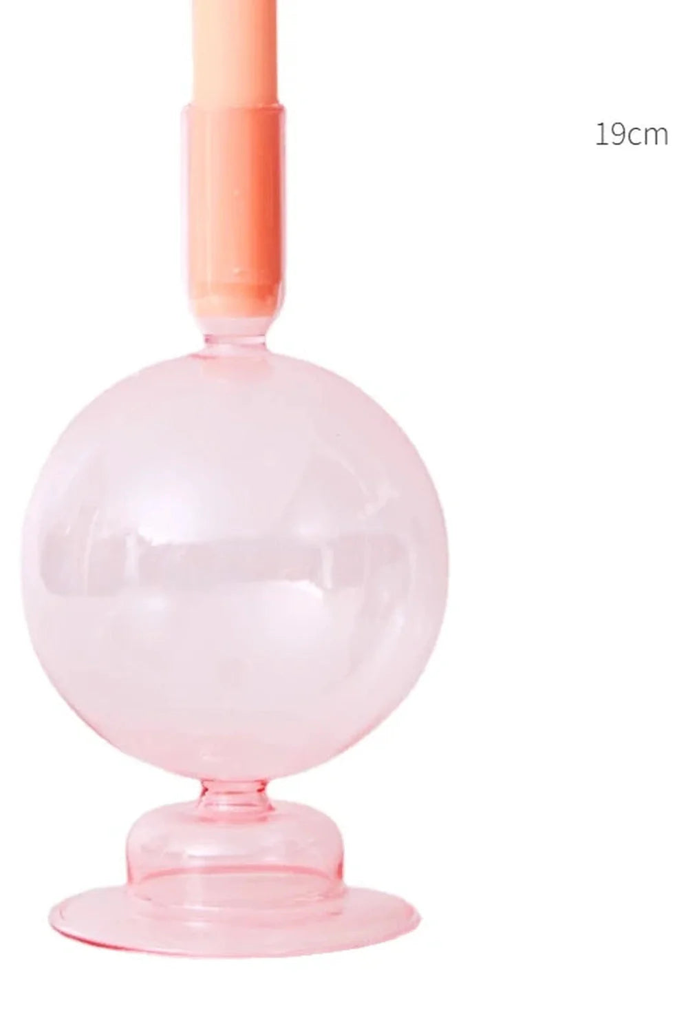 Pink Glass Taper Kerzenhalter
