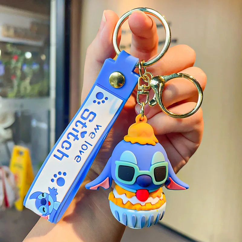 Anime Disney Schlüsselanhänger - Süßer Mickey Mouse, Minnie, Lilo und Stitch Cartoon Schlüsselring, Ornament und Autoanhänger, Perfekte Geschenke für Kinder