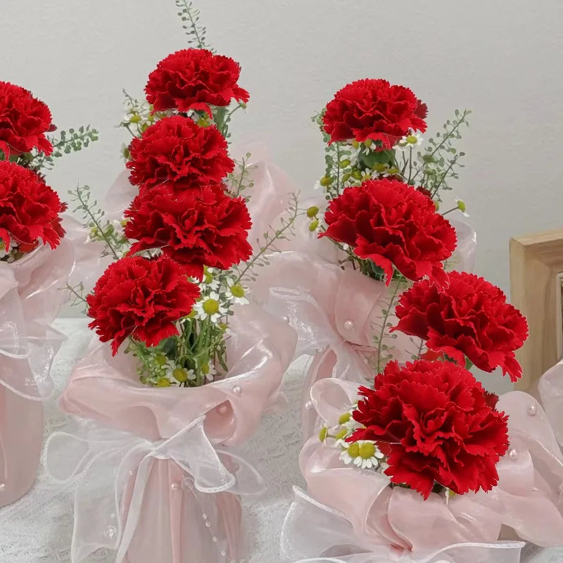 Frendorf | 10/1PCS Künstliche Nelkenblumen - Luxus Kunstblumenstrauß für Zuhause, Hochzeit, Partydekoration, Innenbenutzung