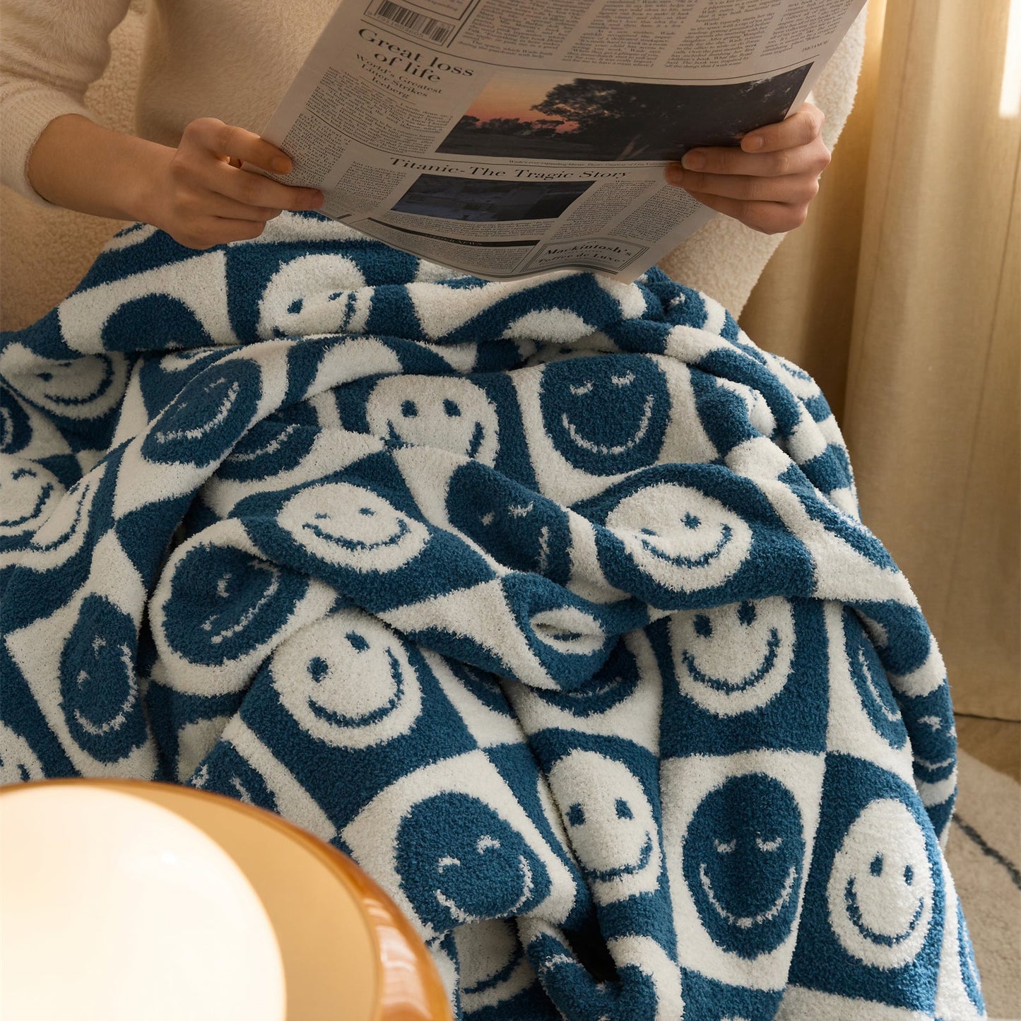 Smiley Kariert Decke