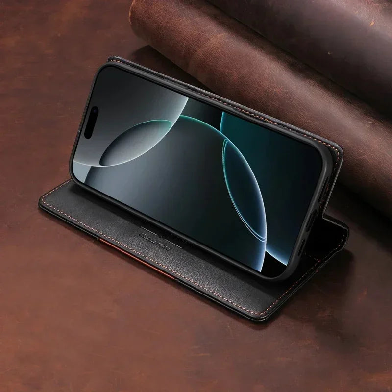 Frendorf | RFID Leder Google Pixel Magnetische Flip Cover Geldbörse Hülle