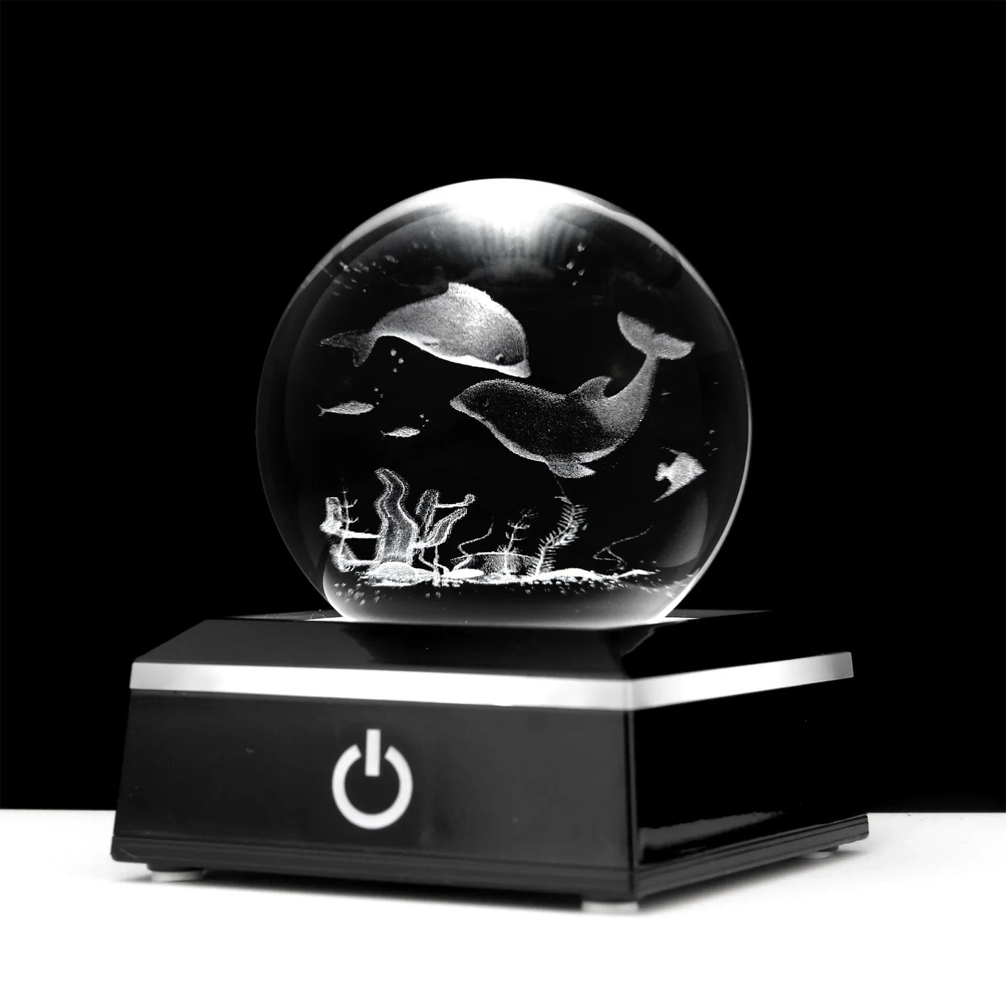 Kristallkugel Seepferdchen Delfine Eulen Globus Ozeane Ornamente Geschenke 3D Tiere Kristallkugel mit Lichtbasis Nachtlicht Wohnkultur