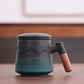 Keramische Teetasse mit Infuser und Deckel