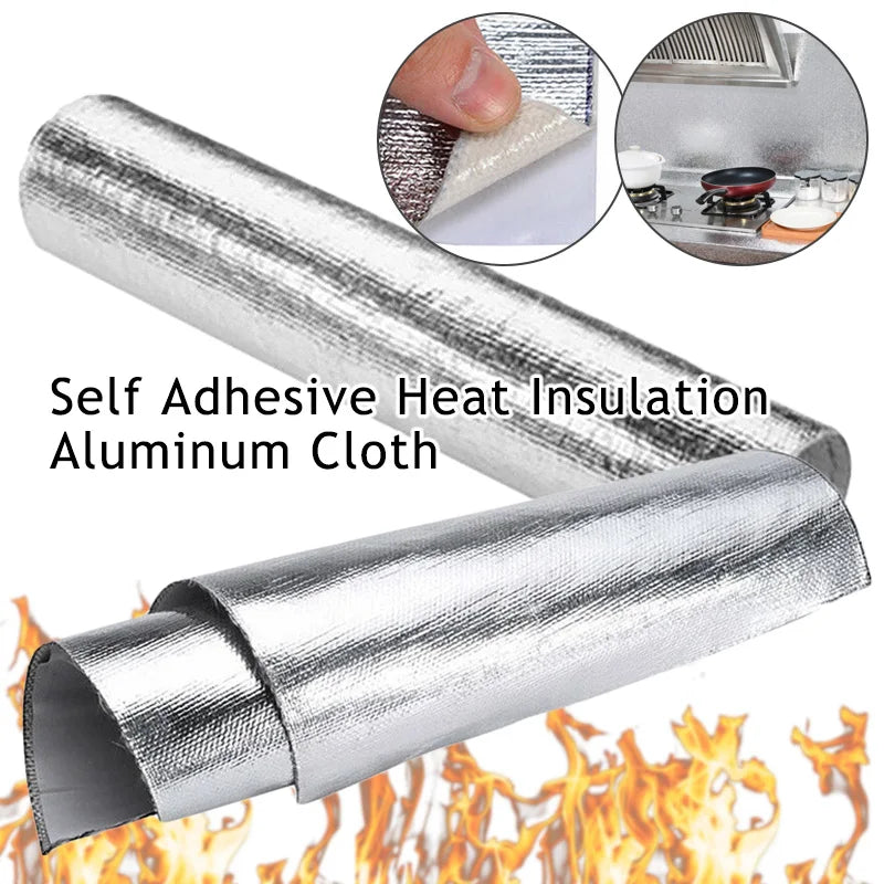 Auto Wärme Schutzfolie Film: Hochtemperaturbeständiges Fiberglas Aluminium Klebeband Tuch - Selbstklebende Wärmedämmungsmatte