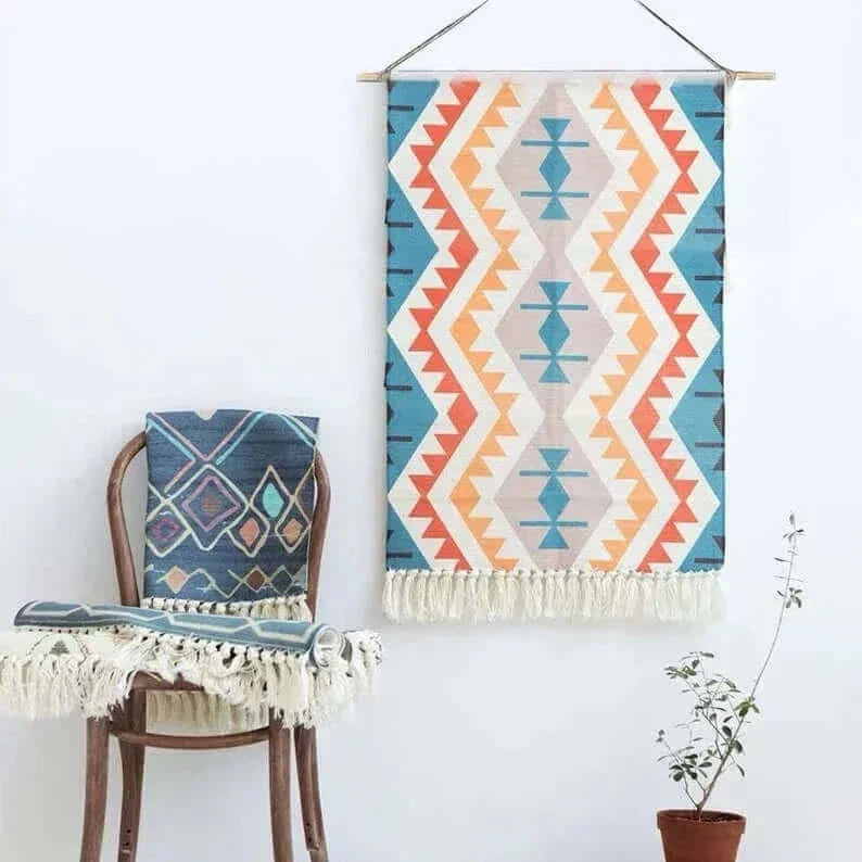 Macrame Hängender Baumwollteppich