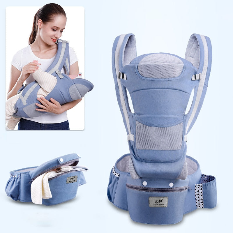 Frendorf | 3-in-1 Ergonomischer Babytrage mit Aufbewahrungstasche – Weiche Baumwolle vom Neugeborenen bis zum Kleinkind Trage