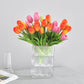 Frendorf | 5 kurze Pole Tulpen Kunstblumen – weiche Gummi-Seiden-Tulpen für Wohnkultur, Hochzeiten und Fotografie-Requisiten