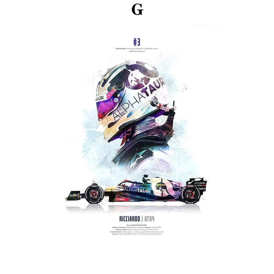 2023 Saison FI Formel 1 Rennhelm Bewegung Pop Aquarell Wandkunst Leinwandmalerei Nordic Poster Wohnzimmer Dekoration