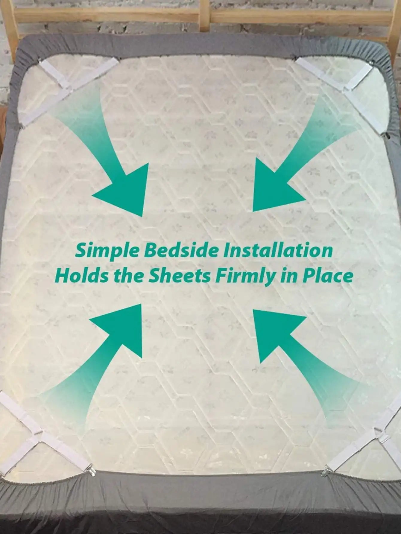 Frendorf | BedGrip | Spannbettlakenhalter Set | Längenverstellbar | Mit Metallschließe