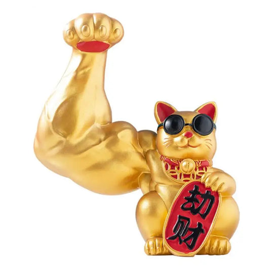 Große Hand, glücklicher Reichtum, winkende Katze, goldfarbene winkende Handkatze, Heimdekoration, willkommene winkende Katze, Skulptur, Statue, Dekor, Auto-Ornament, Shop-Geschenk