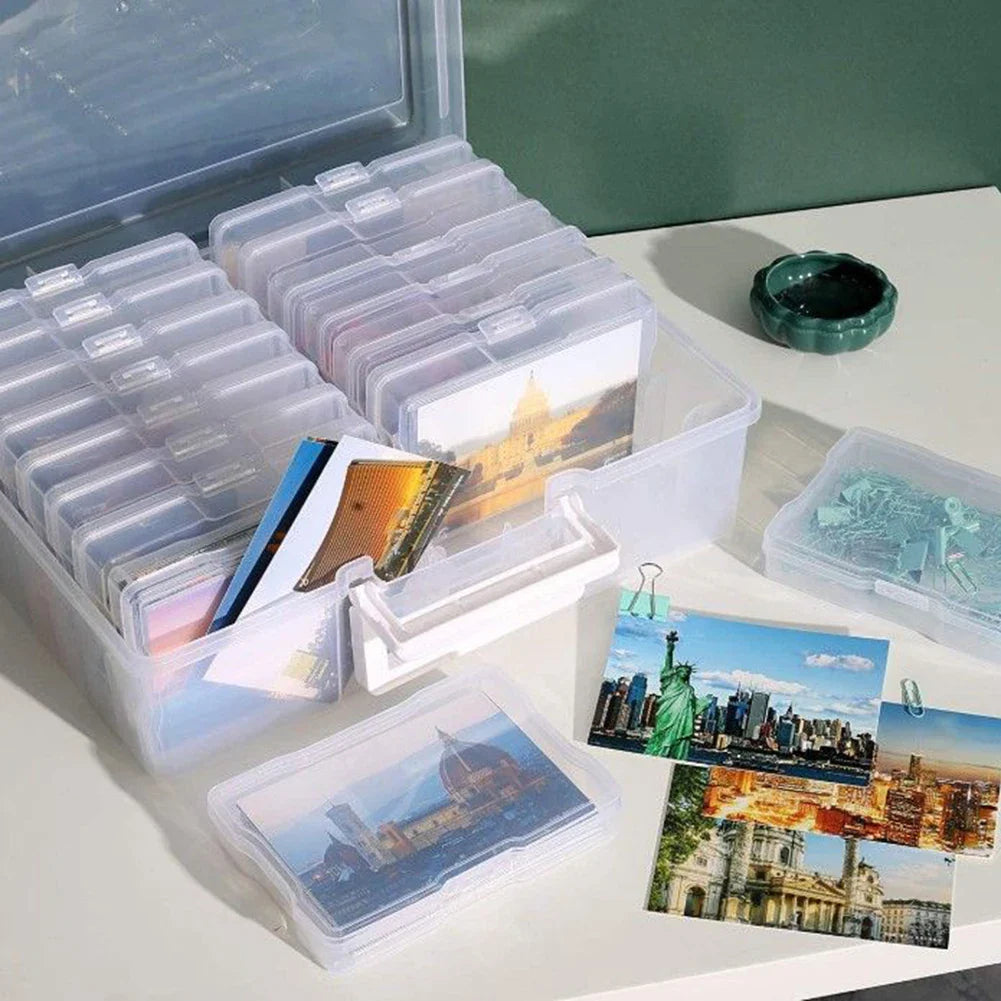 4x 6 Zoll Fotoalbum Organizer Box
