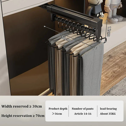 Multifunktionaler Aluminiumlegierung Hosenständer - Ausziehbare Schienen für Kleiderschrank, Haushaltskleidungslagerung, Kleiderhaken