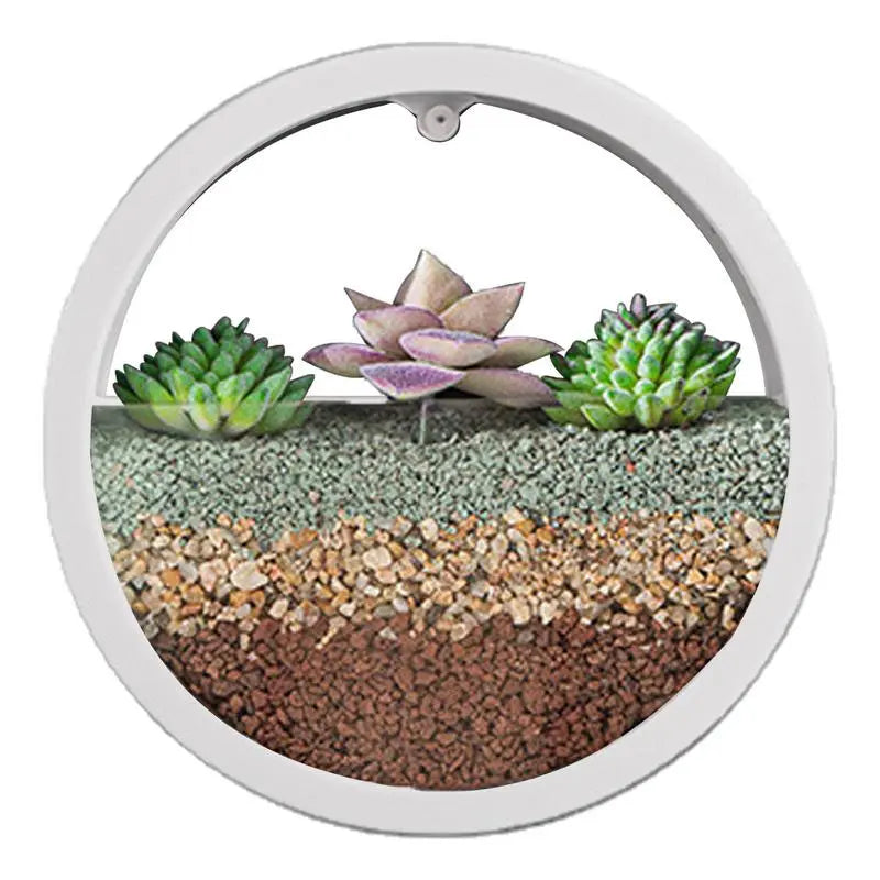 Runde Metall Eisen Glas Wandvase