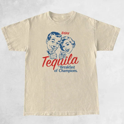 Tequila Retro Druck T-Shirts
