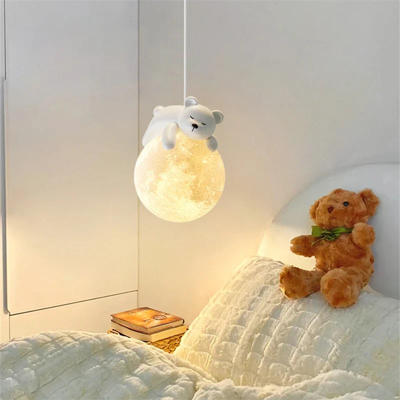 Dekorative LED-Lampe „Bär auf dem Mond“