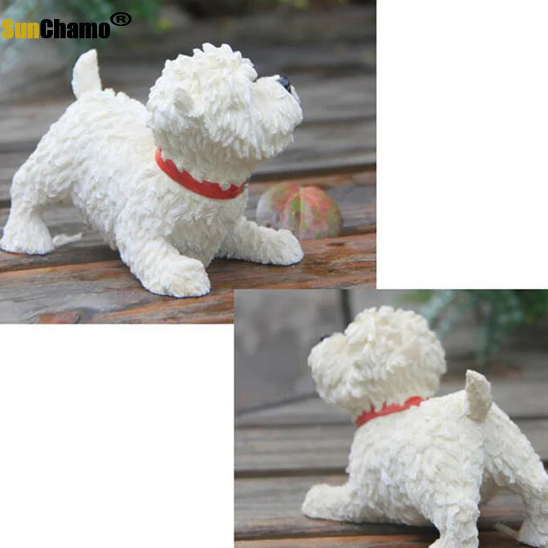 Frendorf | TerriCraft West Highland Terrier Figur | Harz Hundemodell | Deko für Zuhause & Auto