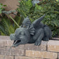 Wasserspeiender Drachenstatue aus Harz Wetterfeste Realistische Wassersprühszenen Harz Gartendekoration