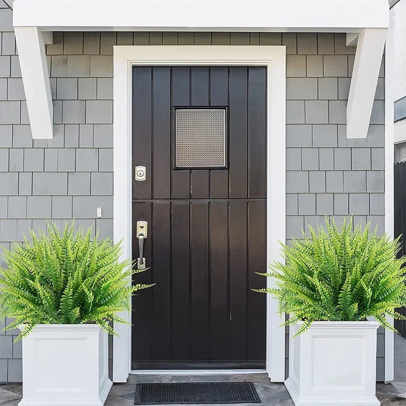 Frendorf | 10 Stück Künstliche Bostonfarn Pflanzen – Realistische Fake-Pflanzen für drinnen & draußen, Garten Zuhause, Frühlings- & Sommerdekoration