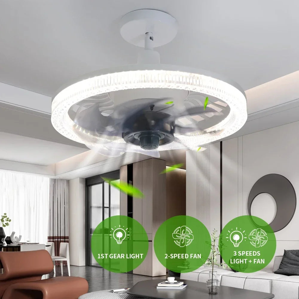 Frendorf | 3in1 Fernbedienung Lautlos Geräusch Elegant Ventilator Lampe