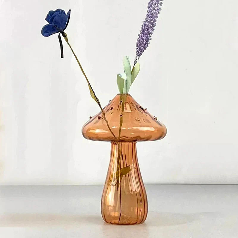 1 Stück Pilz Glasvase Transparent Hydrokultur Blumen Aromatherapie Flasche DIY Kreative Tischhandwerke Nordic Home Dekoration