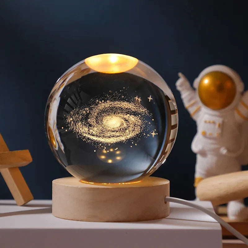 3D Mondkristallkugel Lampe