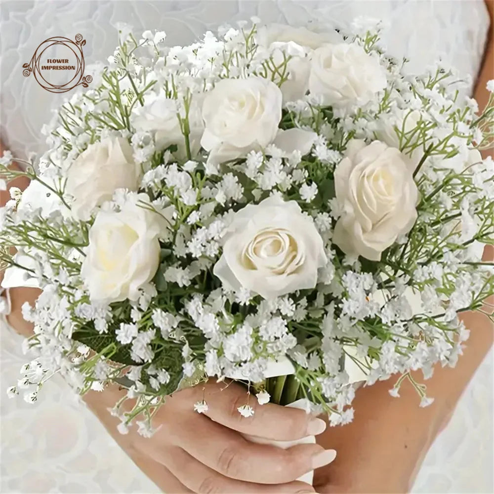 Frendorf | 30 Stück Künstliche Schleierkrautblumen – Real Touch Gypsophila für Hochzeit, Verlobung, Zuhause und Raumdekoration