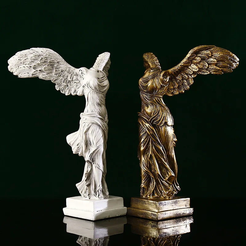 Vilead Geflügelte Siegesgöttin, griechische Statue im Retro-Stil, Objekt für Büro, Schreibtisch, Dekoration, Zubehör, Wohnzimmerregal, Innenregal, Dekor