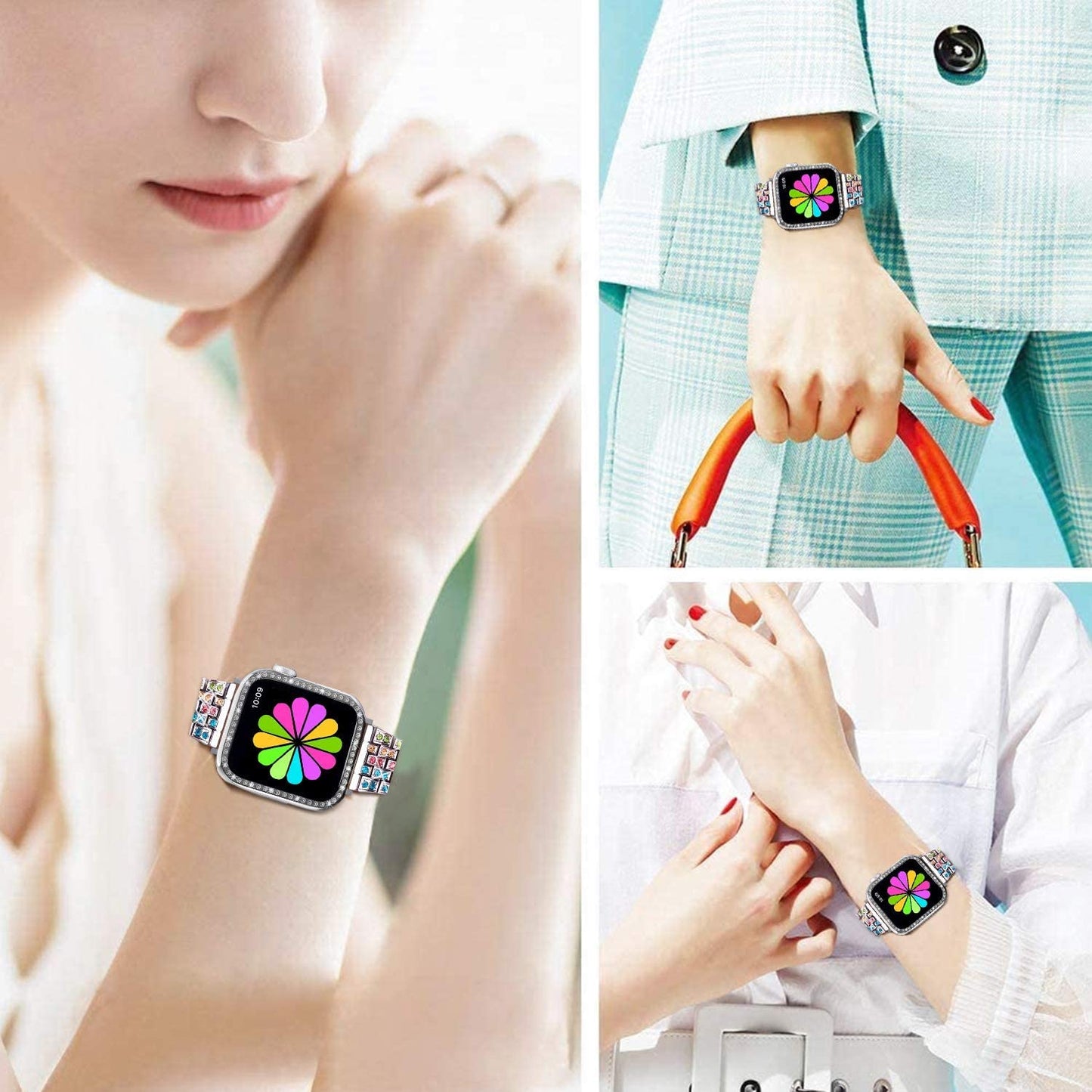 Frendorf | Diamantarmband und -etui für Frauen für Apple Watch