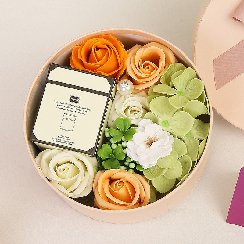 Frendorf | Künstliches Rosen Duftkerze Geschenkschachtel