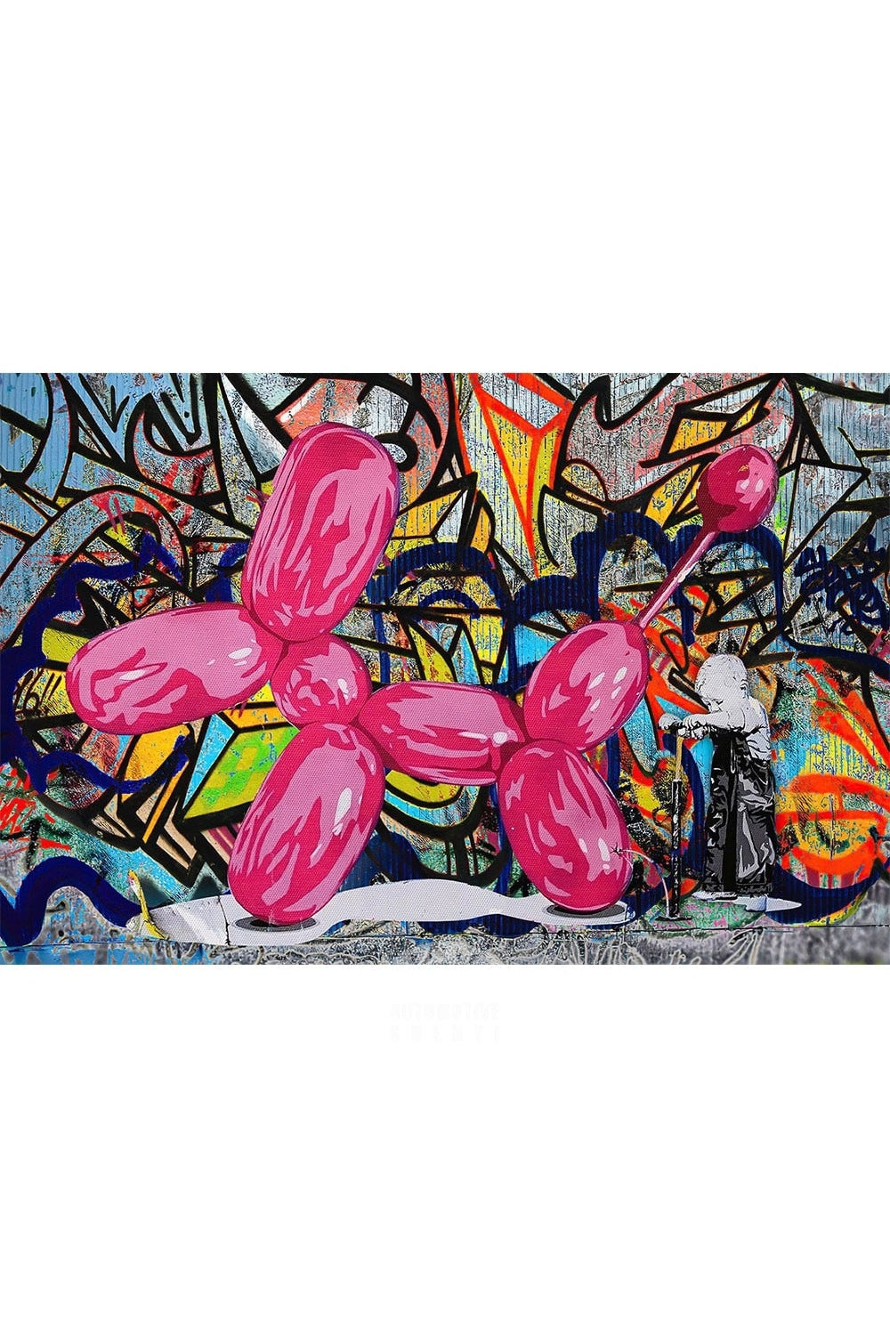 Nachdenklich stimmendes Graffiti Ballon Poster
