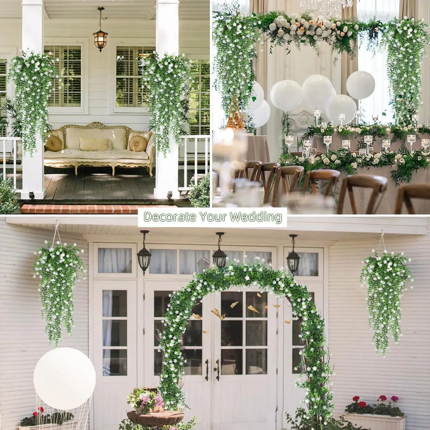 Frendorf | Künstliche Eucalyptus Camellia Pflanze - UV-geschützte Plastikblumen für Hochzeit, Zuhause, Garten, Außenbereich & Festival DIY Dekoration