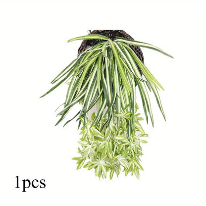 Frendorf | 1 Stück 60 cm große künstliche hängende Pflanze – Seideneiche zur Innendekoration (ohne Korb)