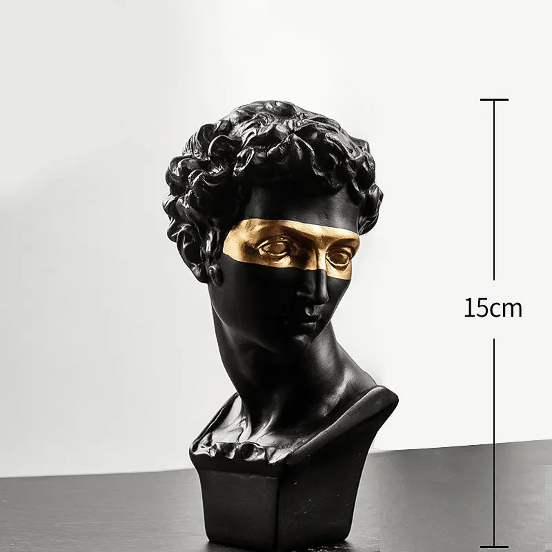 Statuen zur Dekoration, 15 cm, David, Couchtisch, Heimdekoration, Ornamente, Zimmerbüste aus Gips, weißes Harz, dekorative Kunstskulptur