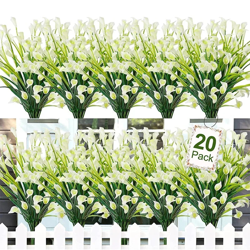 Frendorf | 20 Bündel UV-beständige Outdoor-Kunstblumen – Künstliche Plastikblumen für Zuhause, Garten und Hochzeitsdekoration