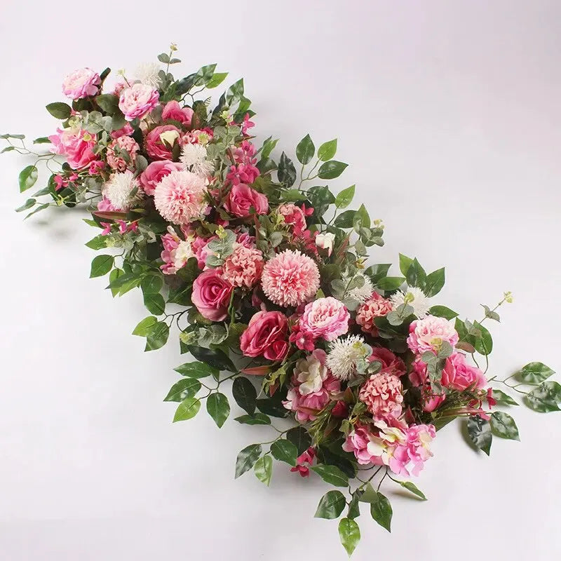 Frendorf | 100 cm Luxus Weiße Rose Kunstblume Reihe – Hochzeits Tischdeko, Hintergrund, Wandbogen & Party Bühne Florale Dekoration