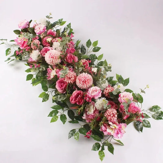 Frendorf | 100 cm Luxus Weiße Rose Kunstblume Reihe – Hochzeits Tischdeko, Hintergrund, Wandbogen & Party Bühne Florale Dekoration