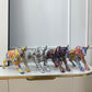 Graffiti-Malerei Harz Bull Figuren Home Wohnzimmer Schlafzimmer Büro Desktop Feng Shui Ornamente Sammlung Statuen