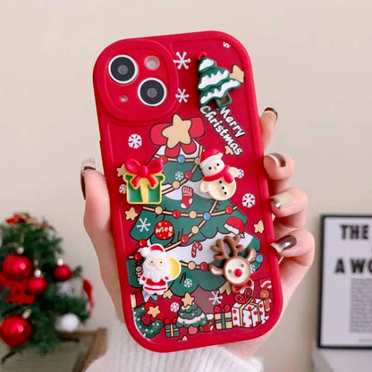 Frohe Weihnachten Elch Schneemann Santa Cartoon iPhone Hülle