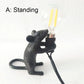 Frendorf | CritterGlow Moderne LED Tischlampe | Harz Tierdesign | Ratte, Katze & Eichhörnchen | Nachtlicht & Wohnkultur
