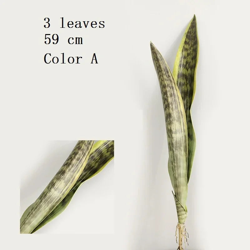 Frendorf | 3 Stück Künstliche Sansevieria Pflanzen – Bonsai Dekoration mit Tiger Piran Blättern für Zuhause, Garten und Desktop Dekor