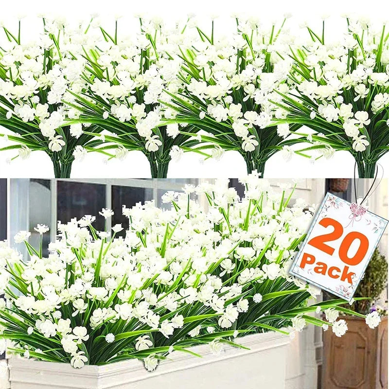 Frendorf | 20 Bündel UV-beständige Outdoor-Kunstblumen – Künstliche Plastikblumen für Zuhause, Garten und Hochzeitsdekoration