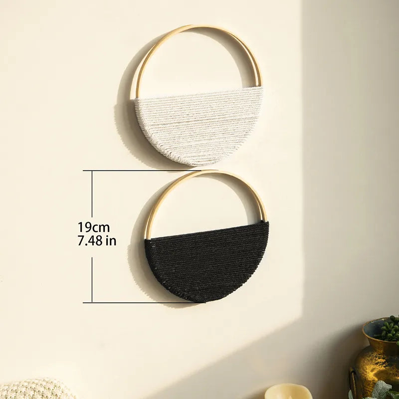2 Stück Makramee Wandbehänge Gewebte Boho Wanddekoration Kunst Schicke Bohemian Wohnaccessoires Apartment Schlafzimmer Wohnzimmer Wohnheim Kinderzimmer
