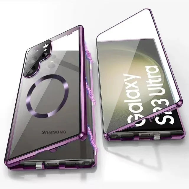 Frendorf | Metall Aluminiumlegierung 360 Hülle mit Sicherheitsverschluss für Samsung Galaxy S24-S23 Serie