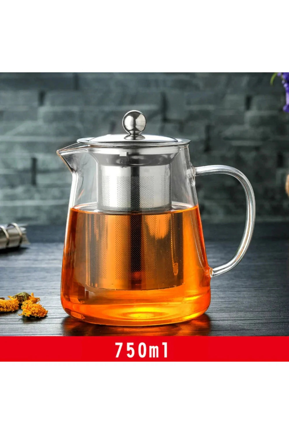Edelstahl-Infuser-Glas-Teekanne