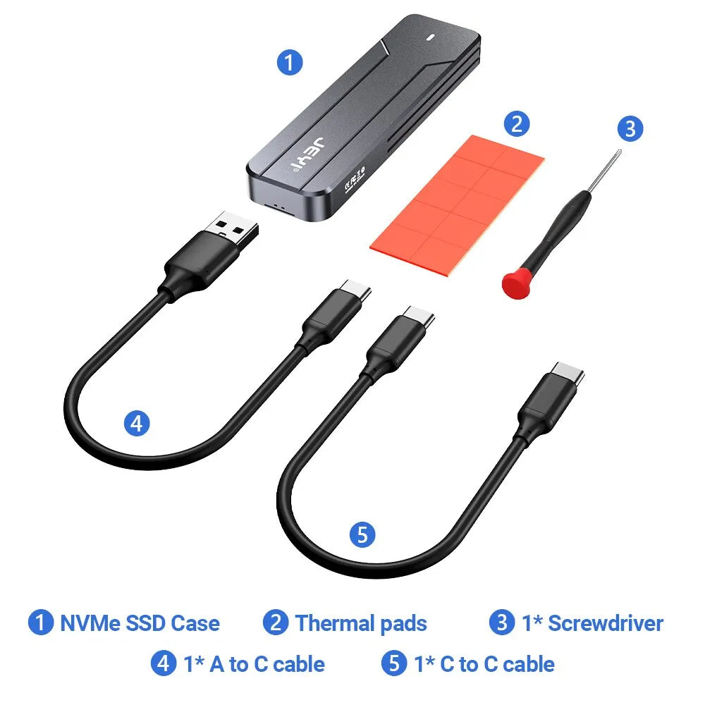 AlumSwift | M.2 NVMe/SATA SSD Gehäuse | USB 3.2 Gen 2 | Aluminium Gehäuse.